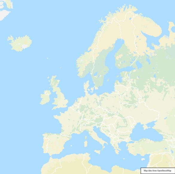 Screenshot einer Europakarte ohne Beschriftungen